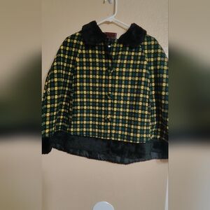 Voodoo Vixen Black and Yellow Checkered Shaw NWT L